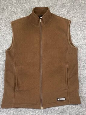 REI Vest Mens L Brown Fleece Collared Full Zip Pockets Lightweight Windbreaker-L